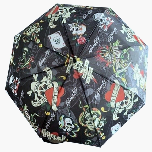 Ed Hardy Accessories - Ed Hardy Love Kills Slowly Black Umbrella
